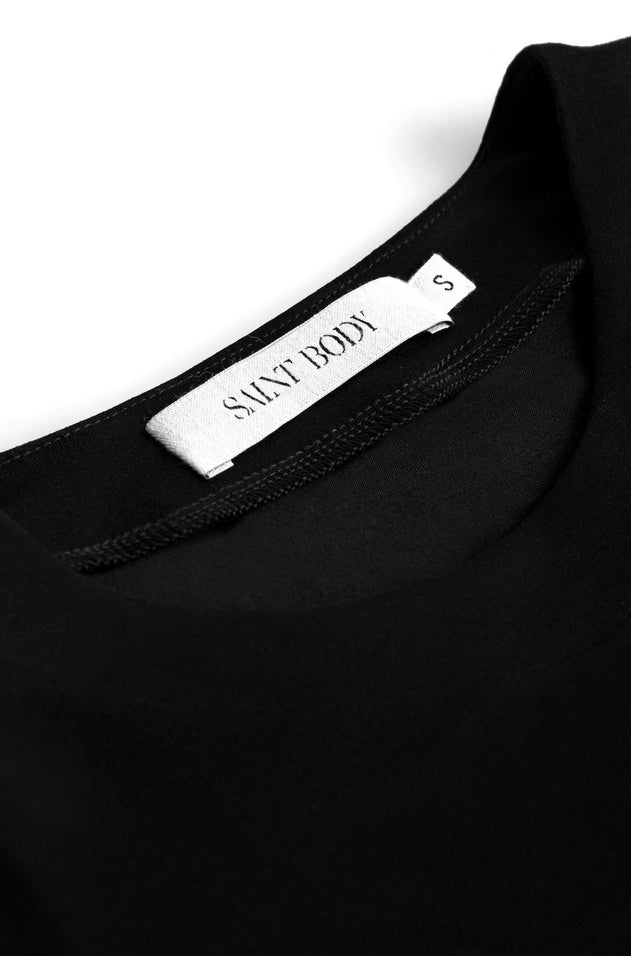Effen Hals Bodysuit Zwart