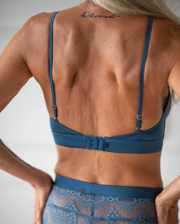 Lace Plunge Bralette Stormy Sky