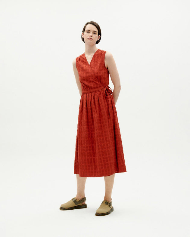 Amapola Dress Cuadrito Red