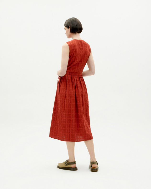 Amapola Dress Cuadrito Red
