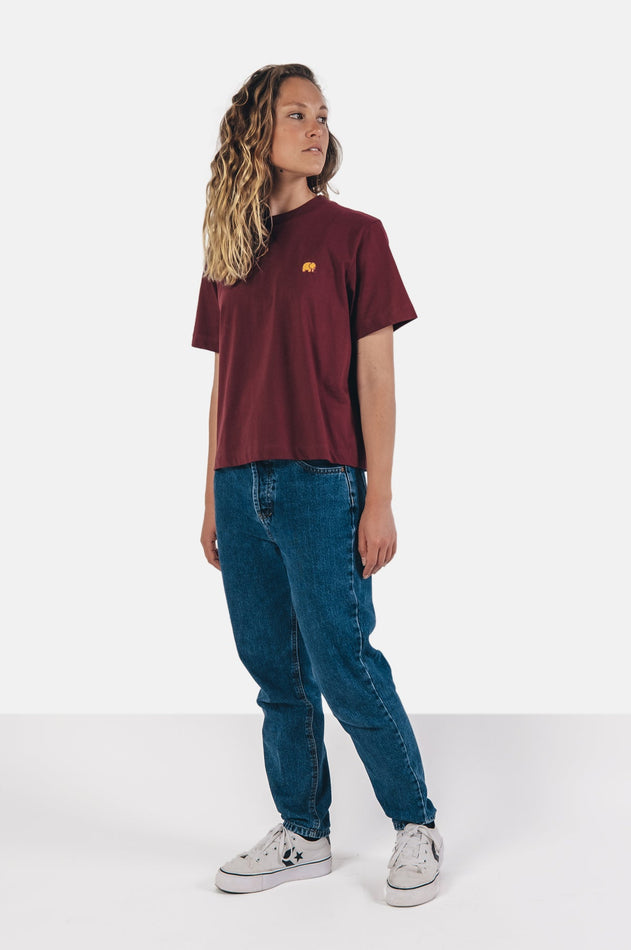 Women's Organic Essential T-Shirt Bourgondië