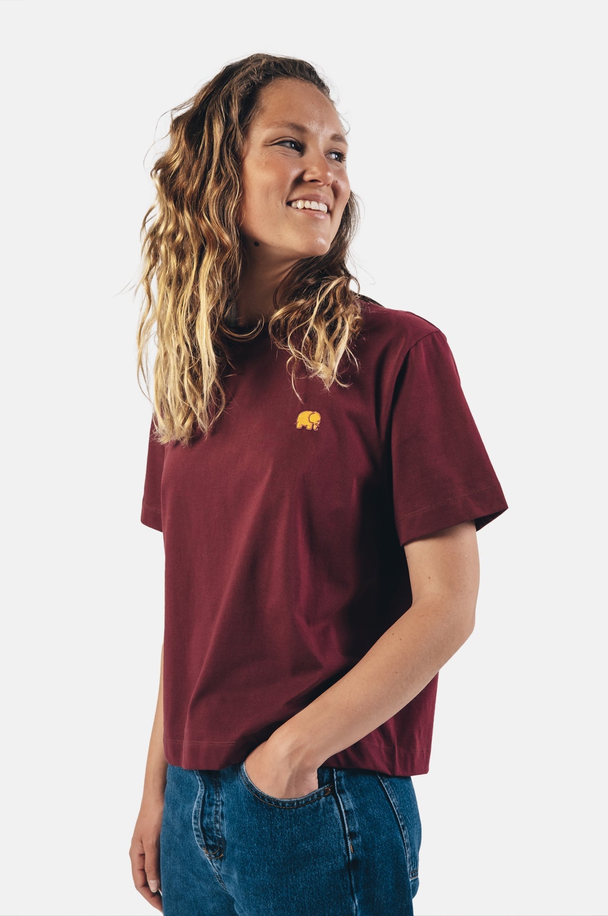 Women's Organic Essential T-Shirt Bourgondië