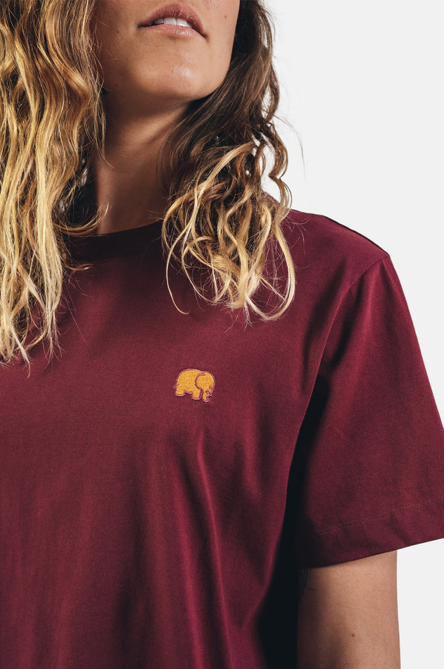 Women's Organic Essential T-Shirt Bourgondië