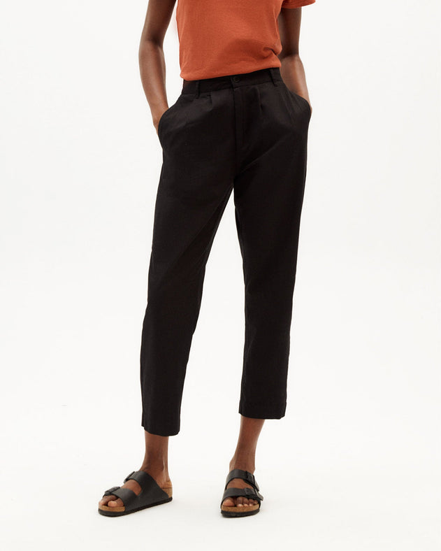 Rina Cropped Pants Black
