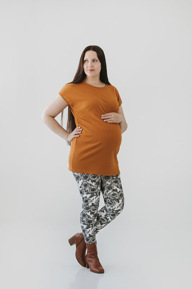 Cap Sleeve zwangerschapstuniek oker
