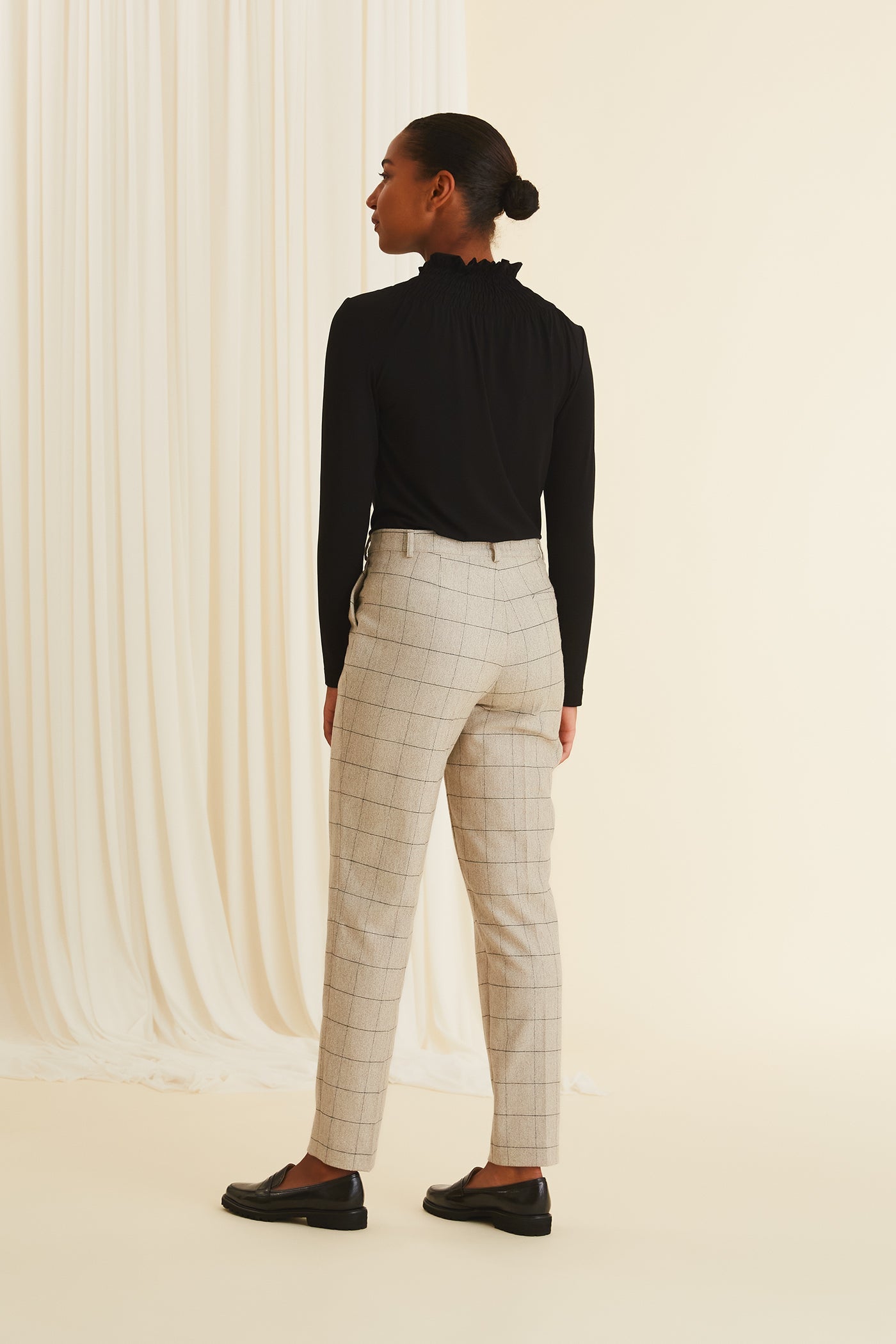 Amalia plaid wollen broek