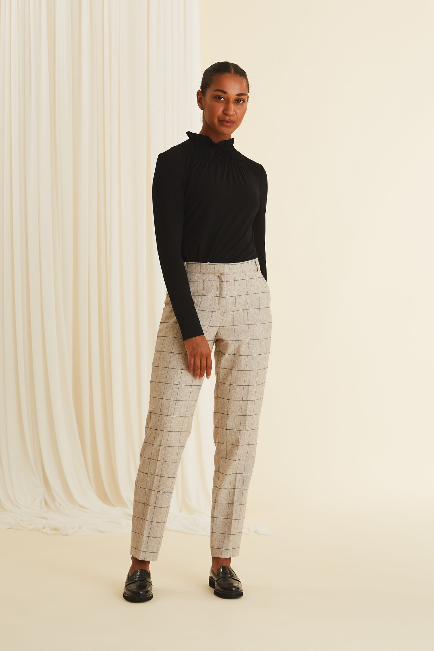 Amalia plaid wollen broek