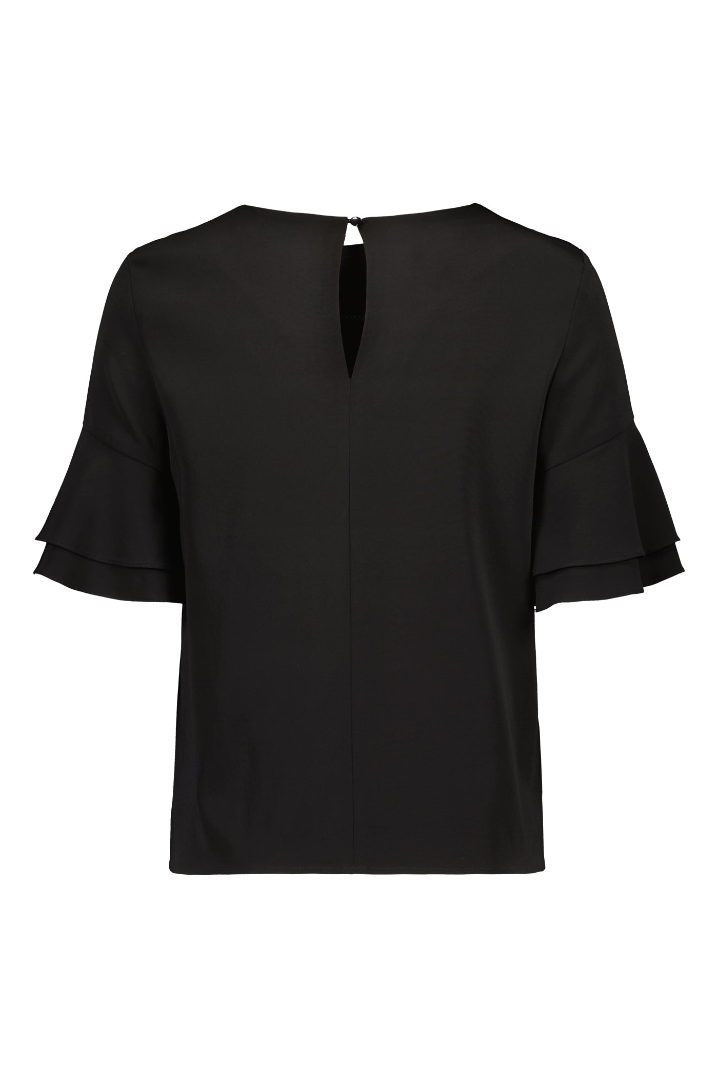 Carita gegolfde mouwen blouse zwart