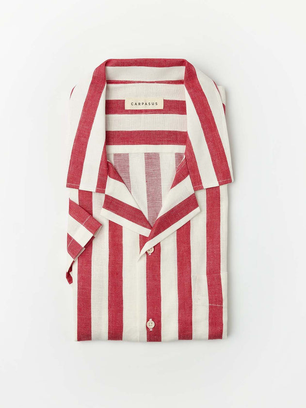 Orto Linen Shirt Short Red
