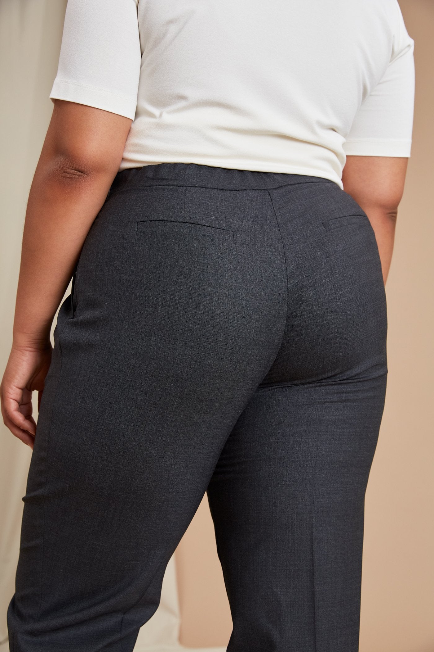 Cindy hoge taille broek Gray Melange