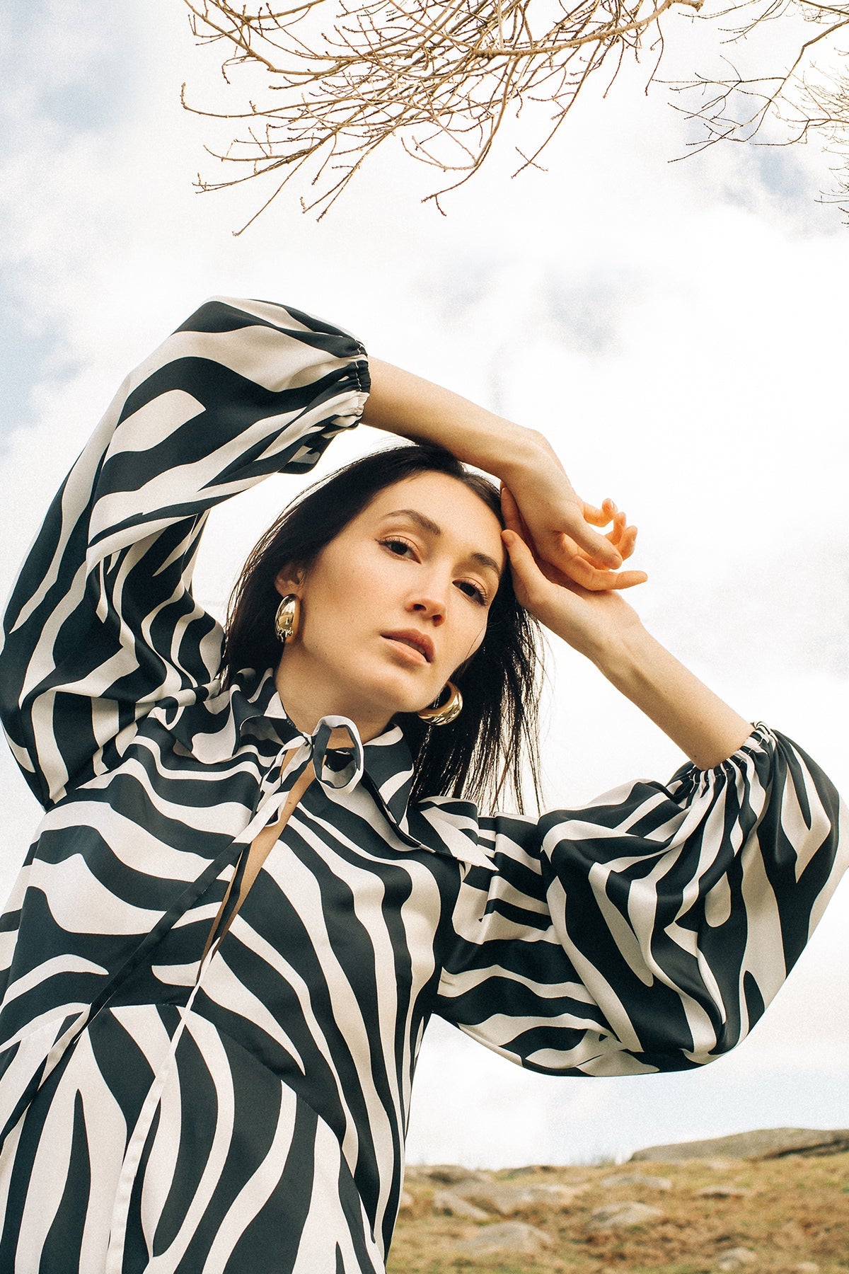 Glaze zebra bedrukte blouse