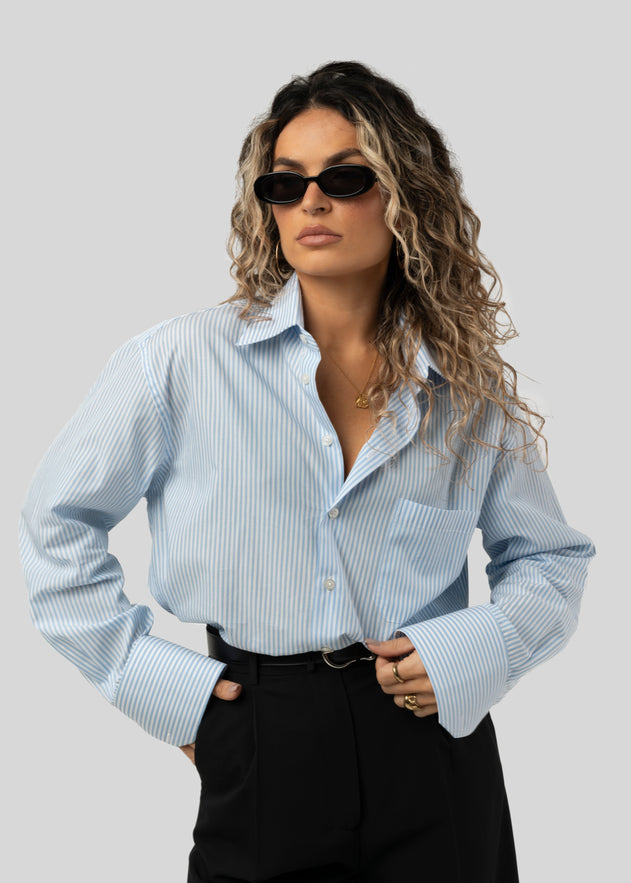 The Boyfriend Shirt Blue & White Stripes