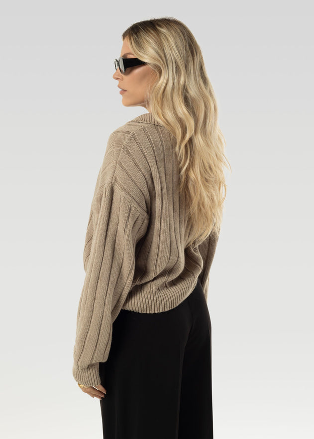 Henry Wool Cashmere Sweater Mocha Beige
