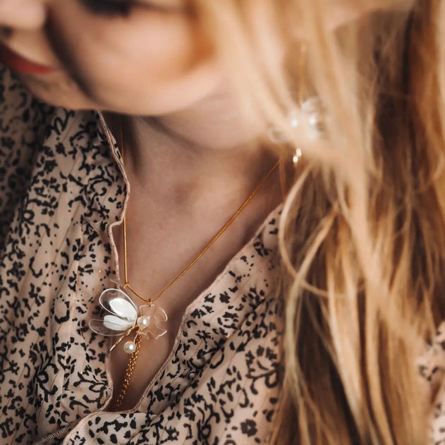 Jasmine Triple Flower Drop Necklace