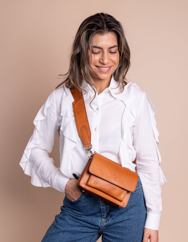 Harper Mini Cognac Klassiek Leder