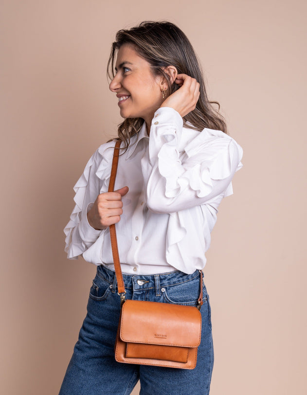 Harper Mini Cognac Klassiek Leder