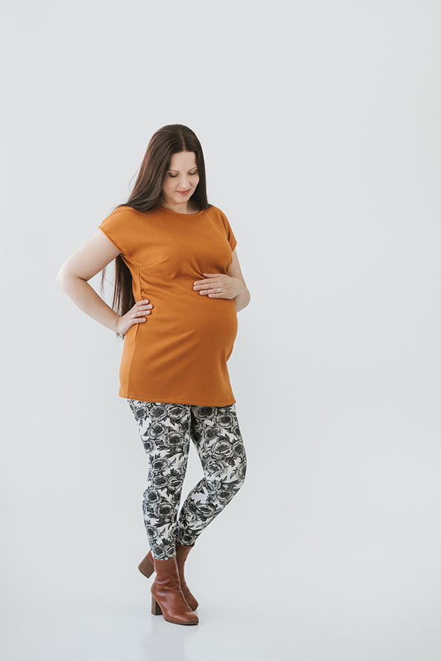Cap Sleeve zwangerschapstuniek oker