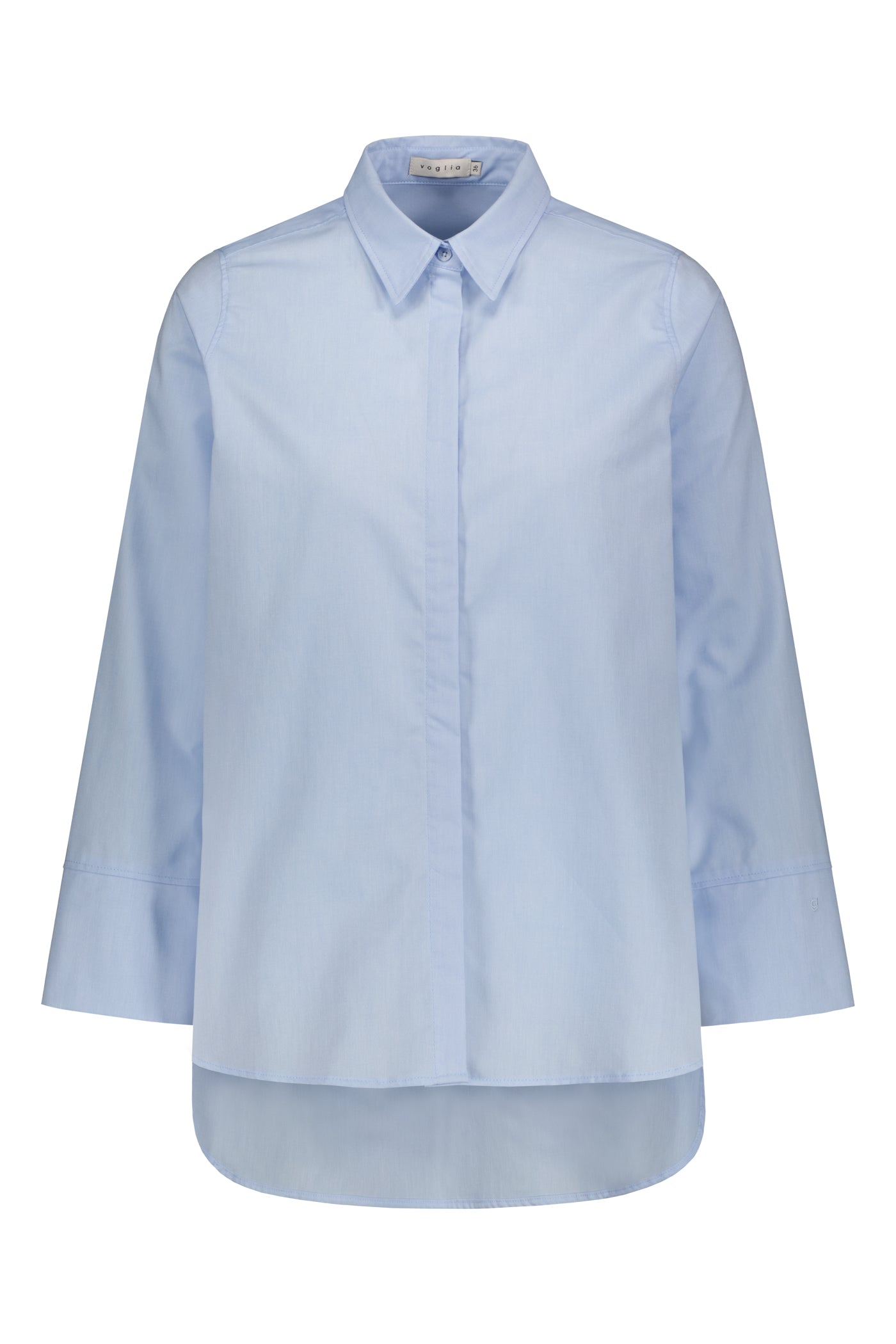 Karolina katoenen shirt lichtblauw