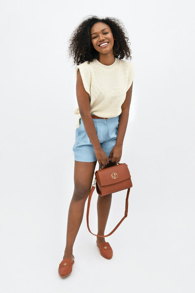 Napoli Nap - High Neck gebreide top - White -Xs