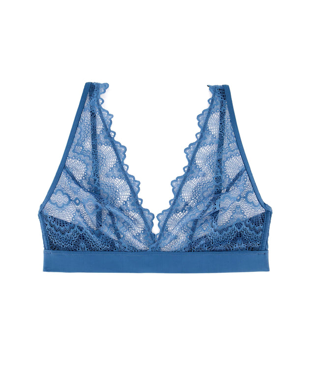 Lace Plunge Bralette Stormy Sky