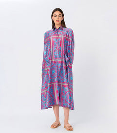 Amelie Shirt Dress Red/Blue