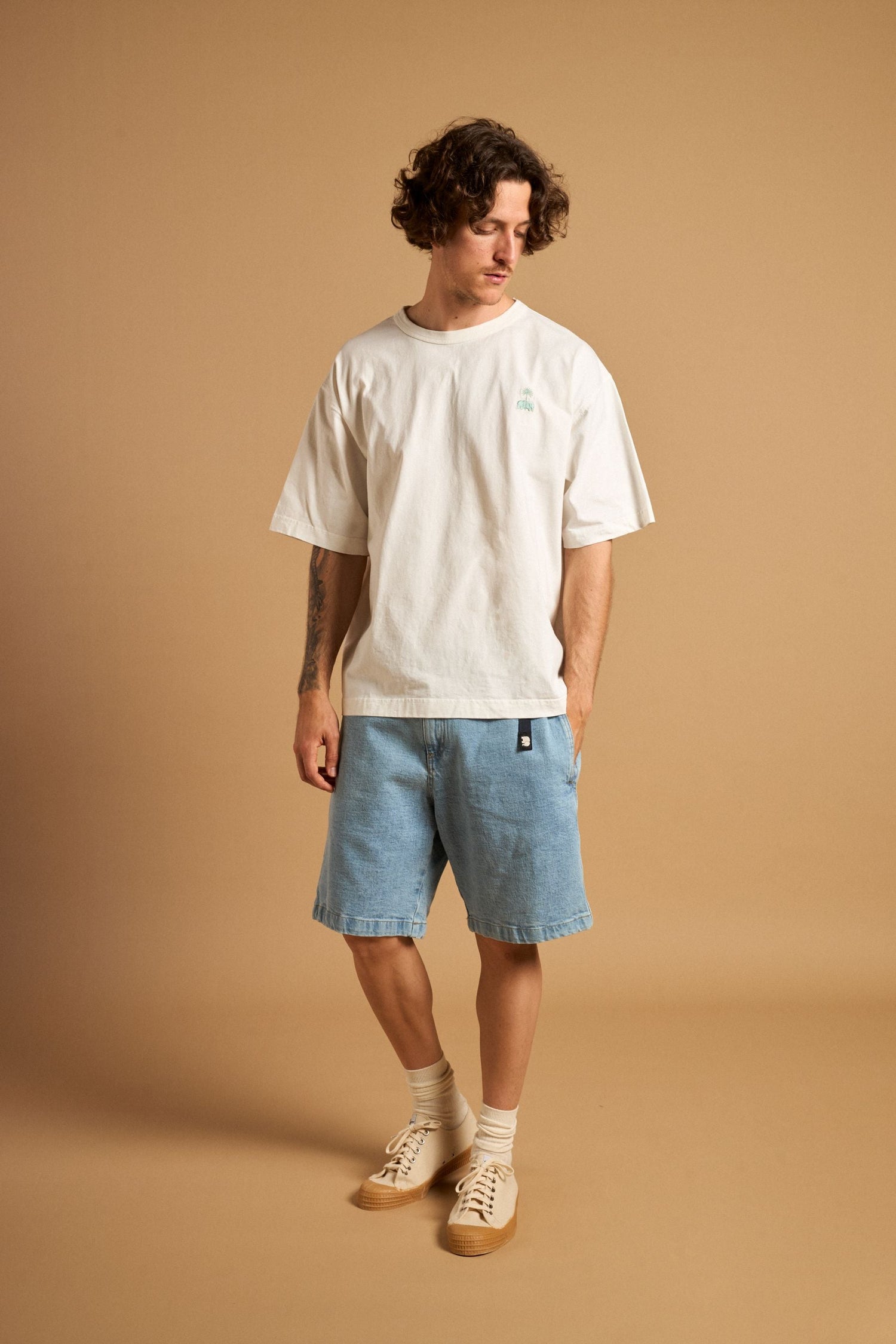 Heren Trendsplant x Antonyo Marest Keychain Oversized Heavy T-shirt Foam White