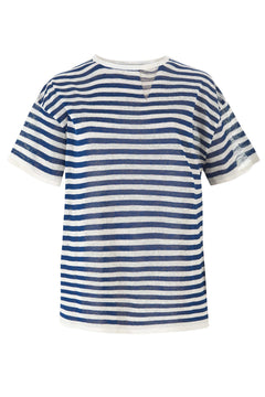 Energia Unisex Linen T-Shirt Navy Striped