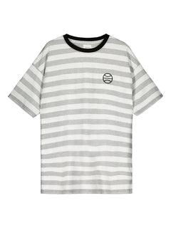 Rehja T-shirt Grijs-Wit Gestreept