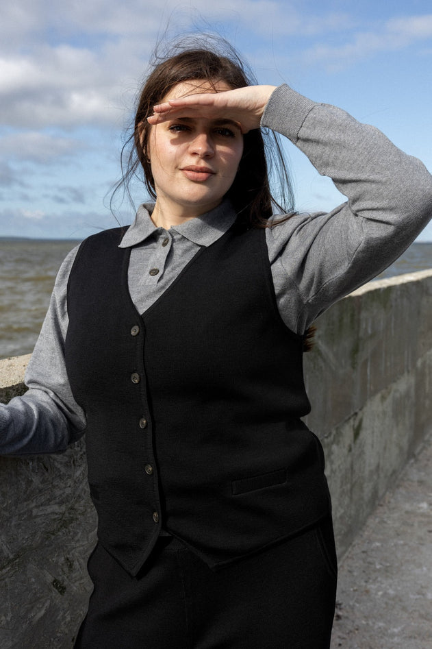 Bene Merino Wide Pants Black