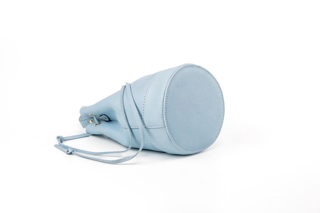 Chelsea Leren Bucket Tas Lichtblauw
