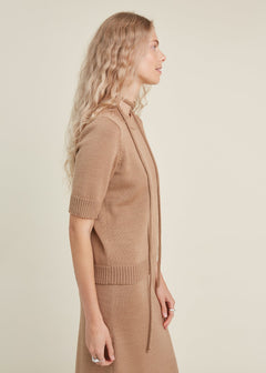 Knitted Merino Wool Top Camel