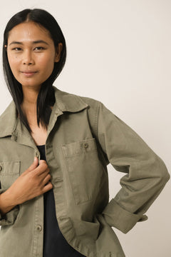 Helmut Unisex Organic Cotton Worker Overshirt Green