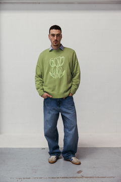 Printed Tulip Sweater Green
