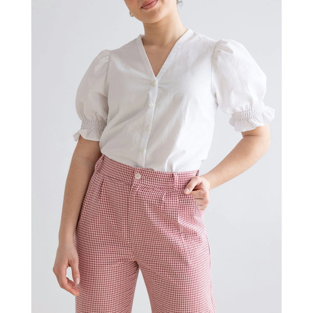 Vichy Short Sleeve Shirt White