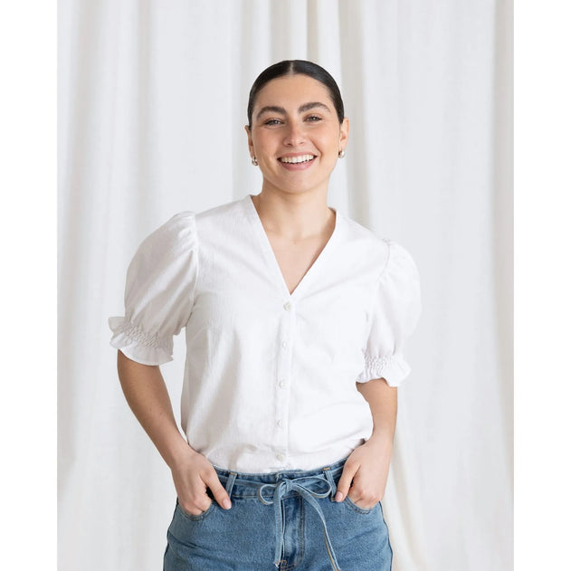 Vichy Short Sleeve Shirt White