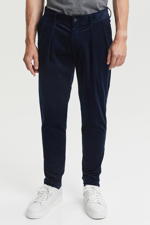 Simo Organic Cotton Corduroy Trousers Blue