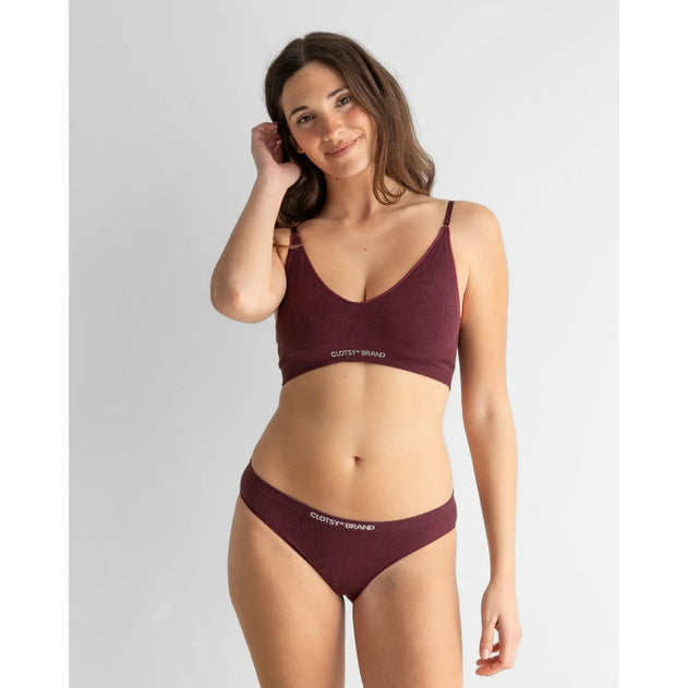 Clotsy Brand Thong Slip Burgundy