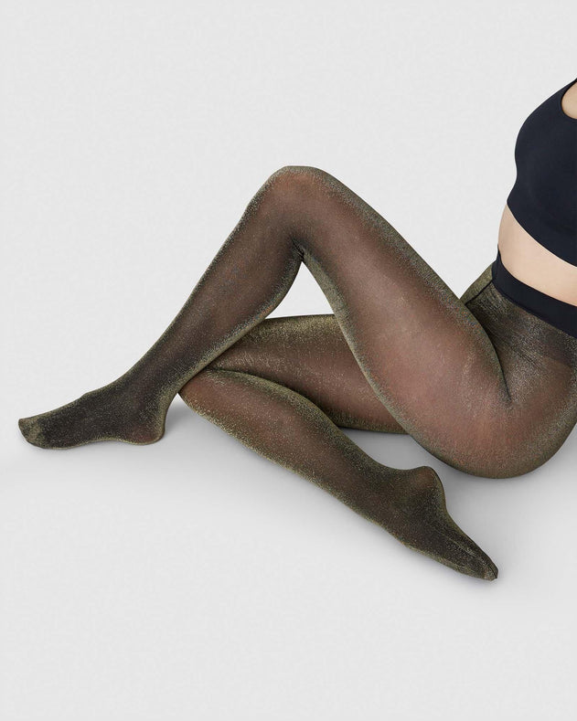 Tora Shimmery Tights Black/Gold