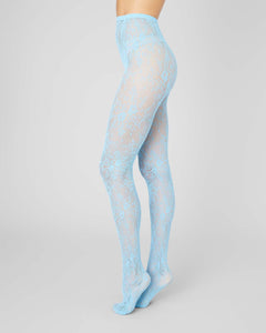 Rosa Lace Tights Sky Blue