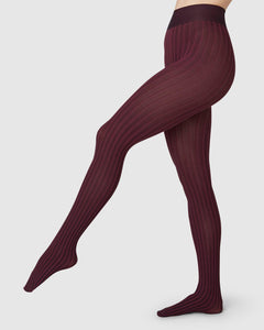 Hilda Stripe Tights Red