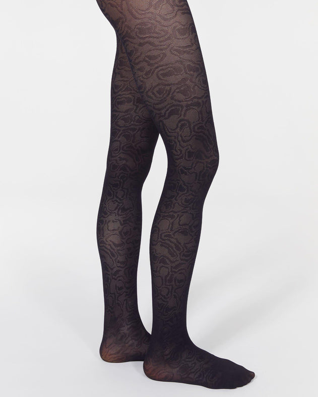 Rodebjer Callie Swirl Tights Black