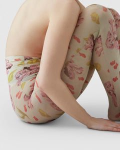 Helen Bullock Floral Tights Coconut White