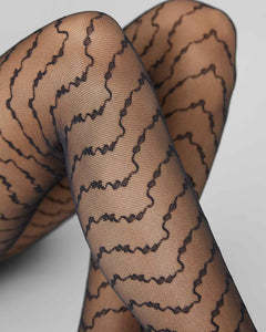 Mila Ruffle Tights Black