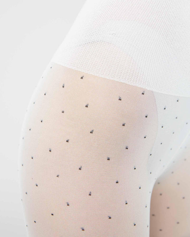 Eira Petite Dots Tights Ivory