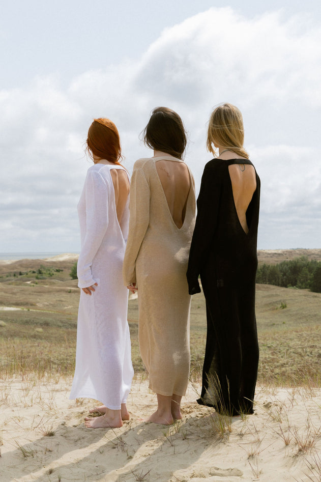 Mare Linen Long Dress White