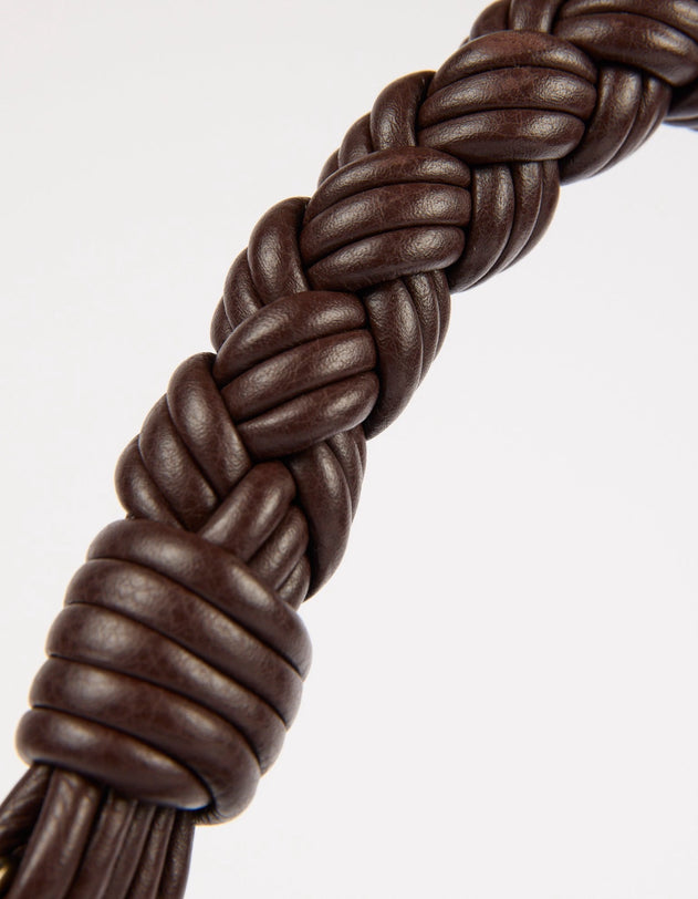 Leo Twisted Handle Tas Chocoladebruin