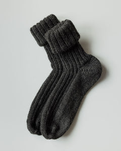 Handmade Rib Wool Socks Seal Salt