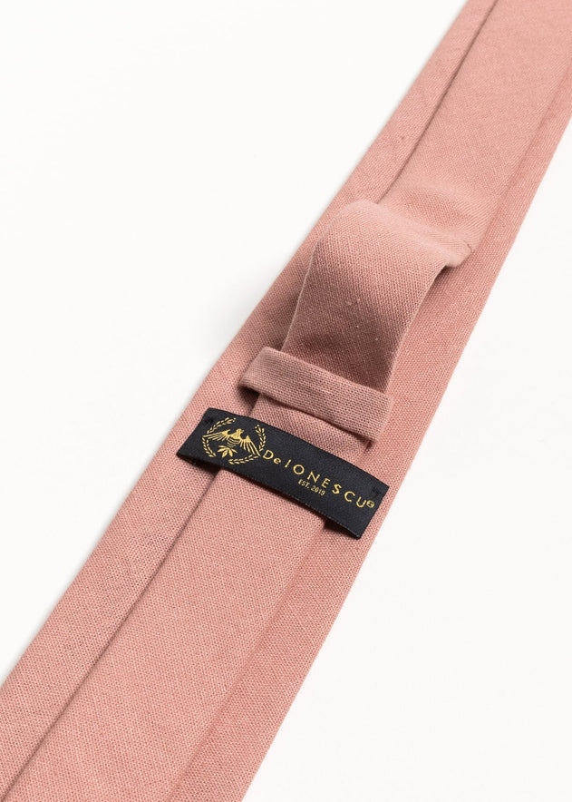 The 100% Linen Tie Salmon Pink