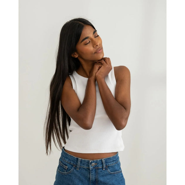 Ribbed Tank Top White