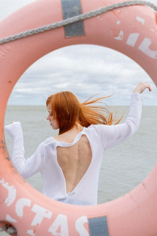 Mare Linen Long Dress White